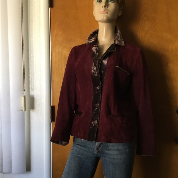 Vintage Maxfield Parrish Cranberry Suede jacket - Picture 6 of 6